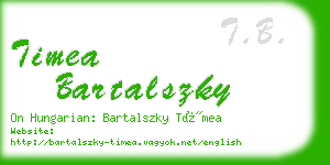 timea bartalszky business card